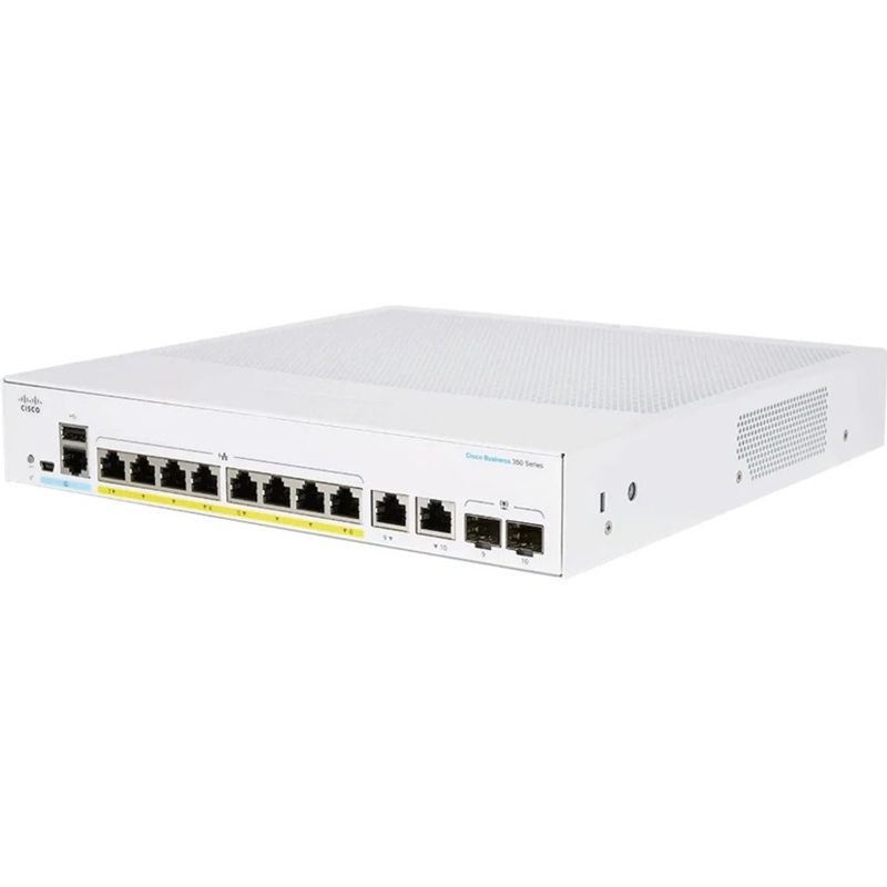 Cisco CBS250-8P-E-2G-AU 8 Port Smart GE Switch, PoE, 2 x 1G Combo, Ext PSU