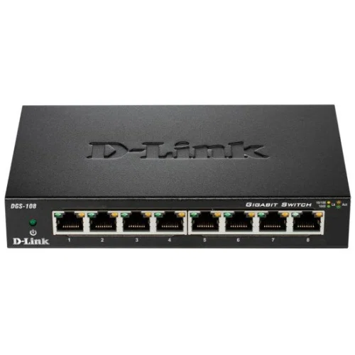 D-Link DGS-108, 8-Port Gigabit Desktop Switch (Metal Housing)