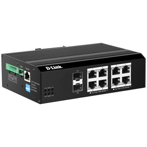 Dlink DIS-F200G-10PS-E 10-Port Gigabit Industrial Smart Managed PoE+ Switch, 8 P