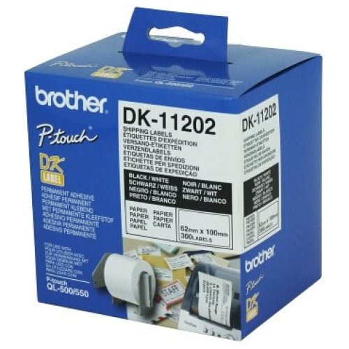 White Shipping/Name Badge Labels 62mm x 100mm 300 labels per roll