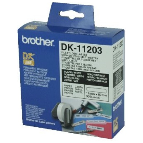 White File Folder Labels 17mm x 87mm 300 labels per roll