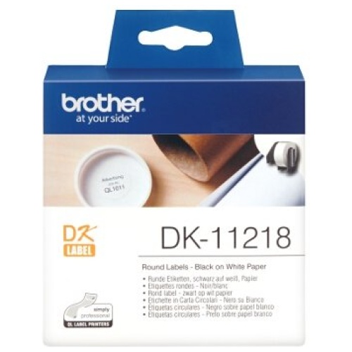Brother DK-11218 White round die-cut label 24mm diameter 1000 labels per roll
