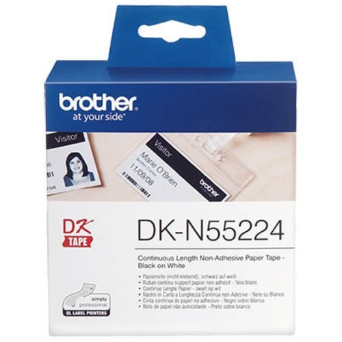 Brother DK-N55224 White Continuous Thick Paper Roll, 54mm x 30.48m