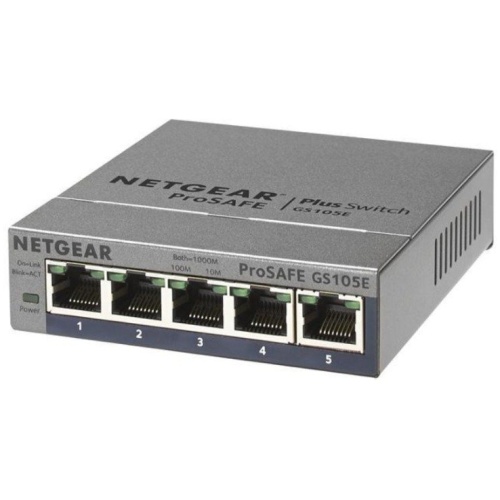 Netgear GS105E ProSafe Plus 5 Port Gigabit Ethernet Switch