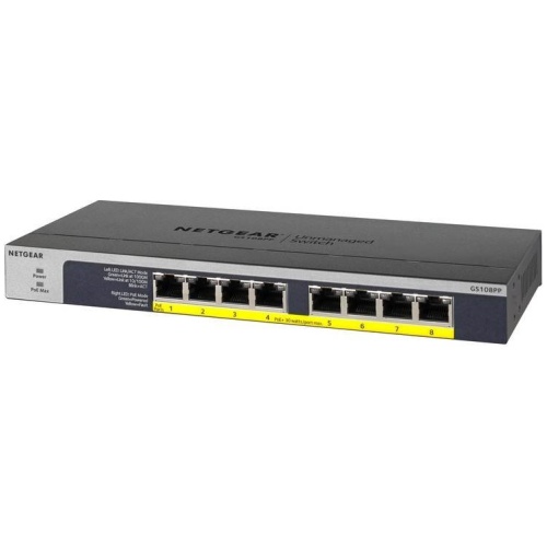 Netgear GS108PP 8 Port PoE/PoE+ Gigabit Ethernet Unmanaged Switch