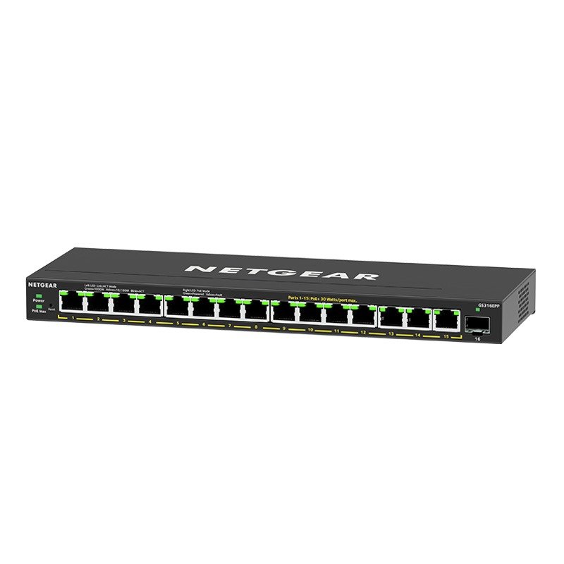 Netgear GS316PP SOHO 16-port High Powered PoE+ Gigabit Unmanaged Switch