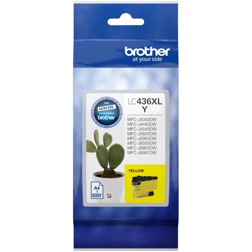 Brother LC-436XLY Yellow Ink Cartridge, up to 5000 pages