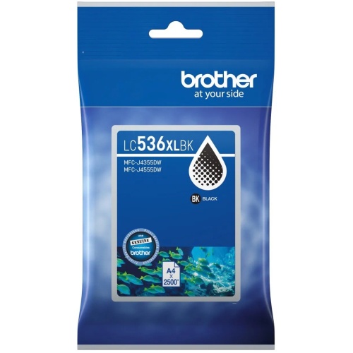 Brother LC-536XLBK Black Ink Cartridge, up to 2500 pages