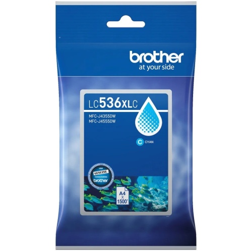 Brother LC-536XLC Cyan Ink Cartridge, up to 1500 pages