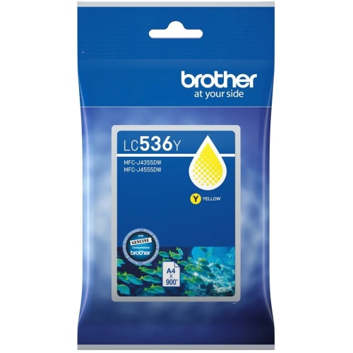 Brother LC-536Y Yellow Ink Cartridge, up to 900 pages