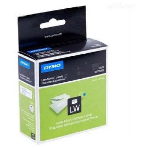 DYMO (SD11352/S0722520) Return Address, Paper/White 25mm x 54mm, 1 Roll/Box, 500