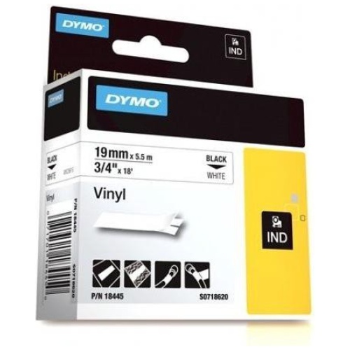 DYMO (SD18445) Vinyl , 19mm - Black on White