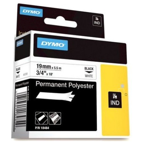 DYMO (SD18484) Permanent Polyester, 19mm - Black on White