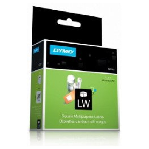 DYMO (SD30332/S0929120) Square Multi-purpose, Paper/White 25mm x 25mm, 1 Roll/Bo
