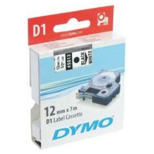 DYMO D1 (SD45013/S0720530) Label Cassette, 12mm x 7m - Black on White