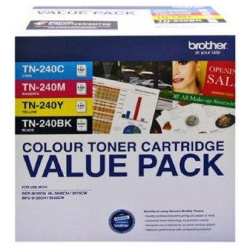 Brother TN-240CL4PK Colour Laser 4 Pack (Black, Cyan, Magenta, Yellow) Toners