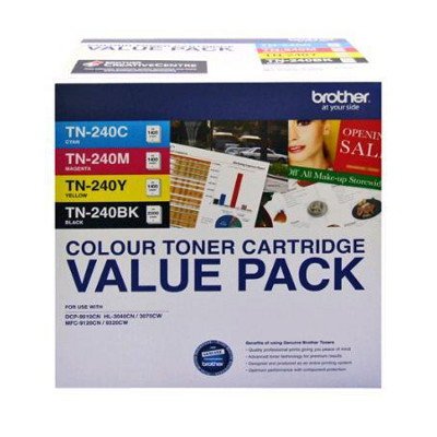 Brother TN-240CL4PK Colour Laser 4 Pack (Black, Cyan, Magenta, Yellow) Toners