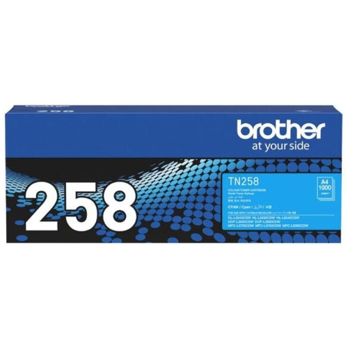 Brother TN-258C Cyan Toner Cartridge, up to 1000 pages