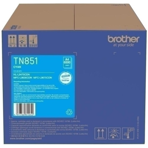 Brother TN-851C Cyan Toner Cartridge, up to 6 500 pages