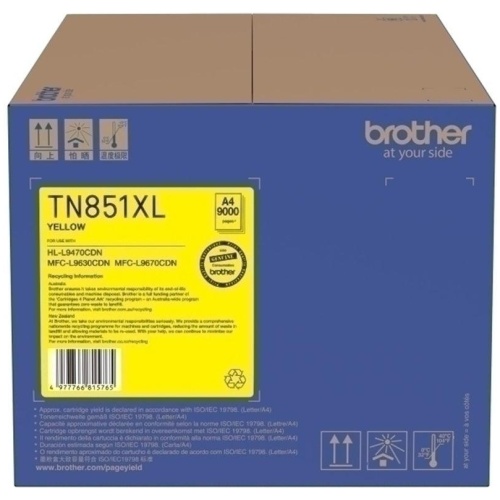 Brother TN-851XLY Yellow Toner Cartridge, up to 9 000 pages