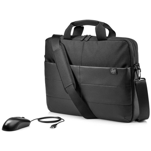 HP 1FK06AA 15.6" Classic Briefcase and USB Mouse