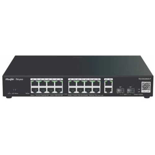 Rujie Reyee RG-ES220GS-P 20 Port 16 PoE/POE+, 2-Port Gigabit + 2xSFP